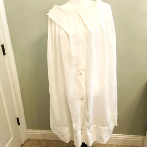 Paul Costelloe White Linen Button Front Cape/Shawl EUC US SZ 10
